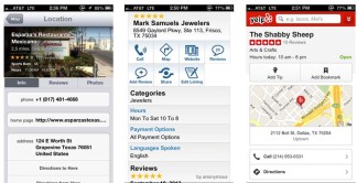 Search mobile business listings