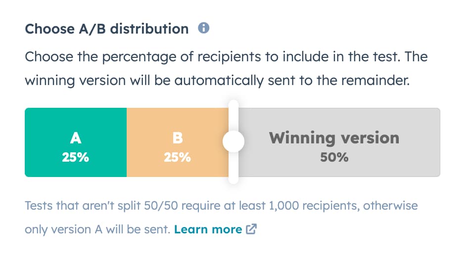 A/B testing example