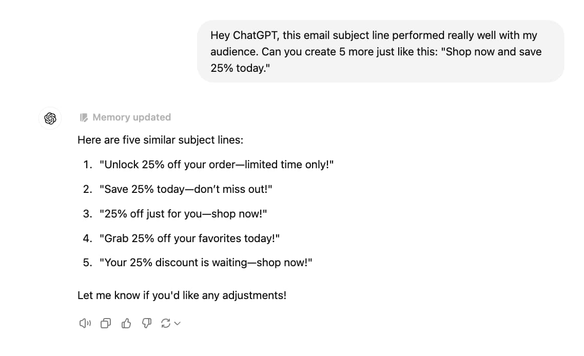 using chatgpt for email subject lines